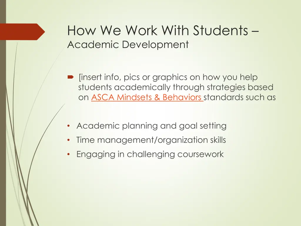 how we work with students academic development
