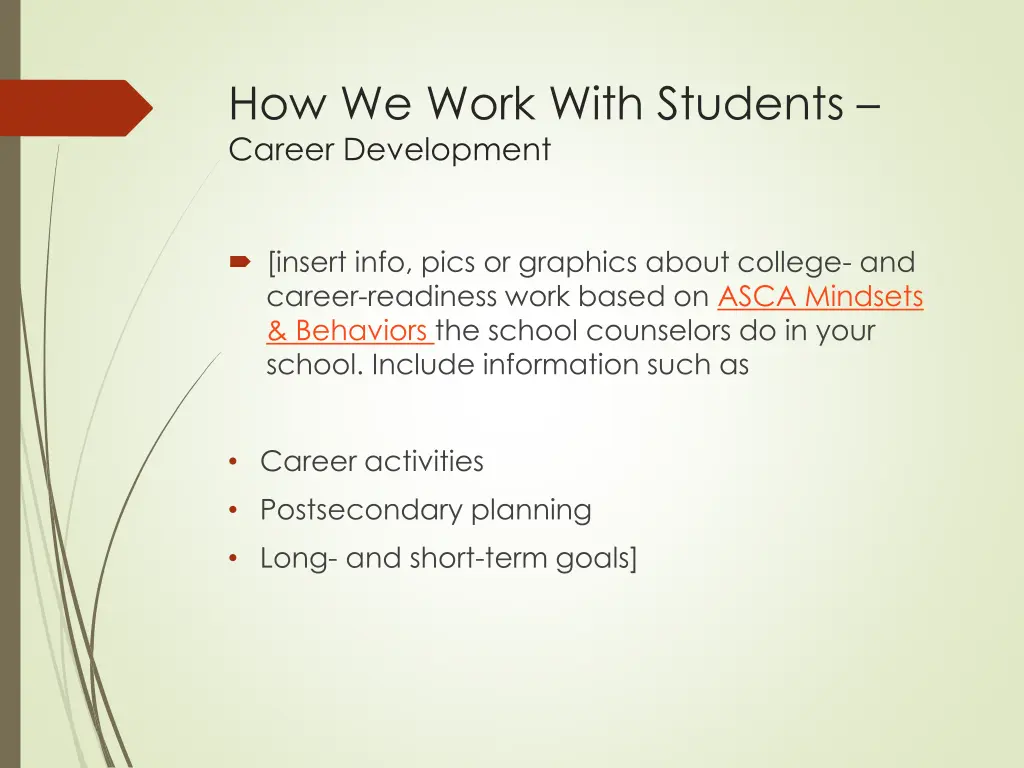 how we work with students career development