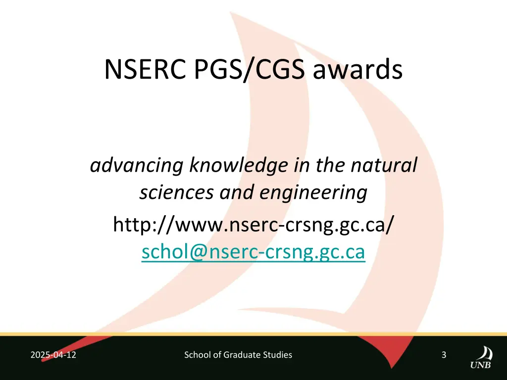 nserc pgs cgs awards