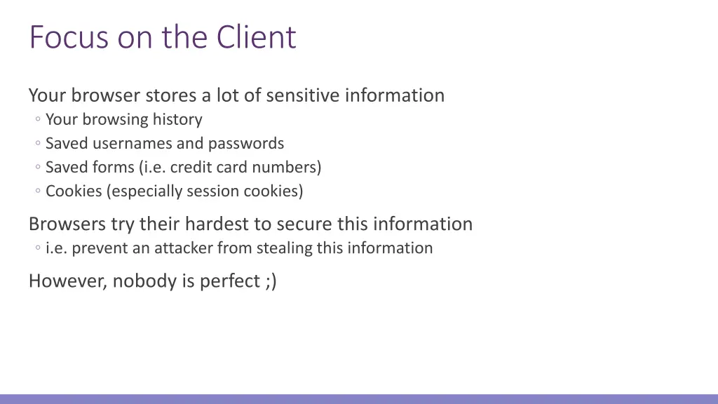 focus on the client