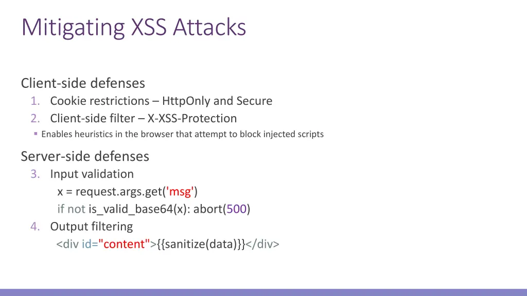 mitigating xss attacks