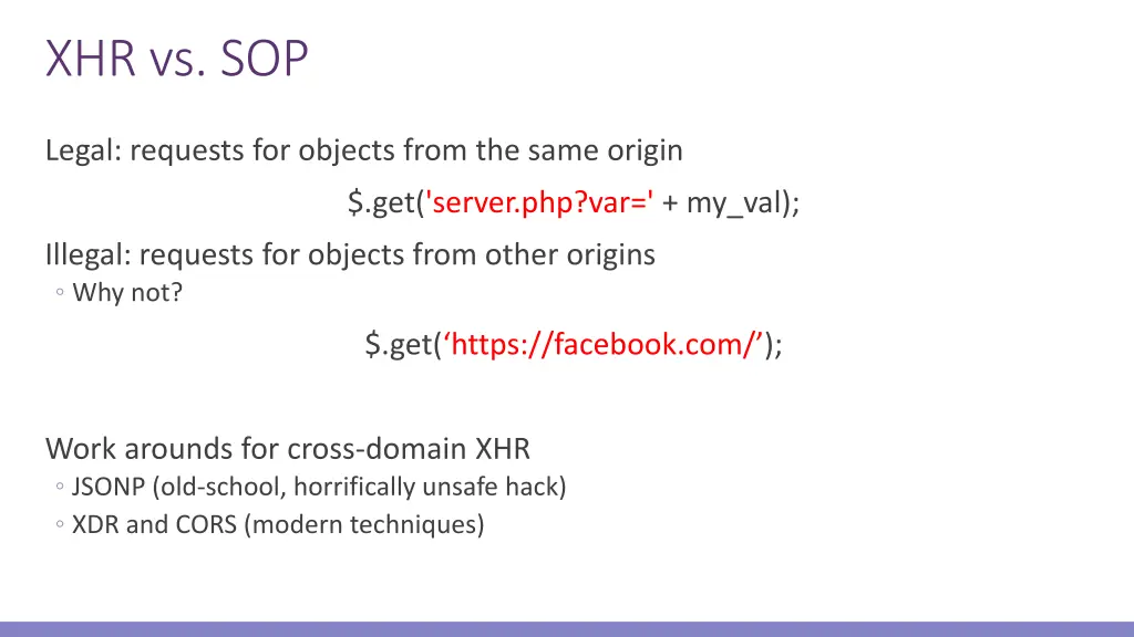 xhr vs sop