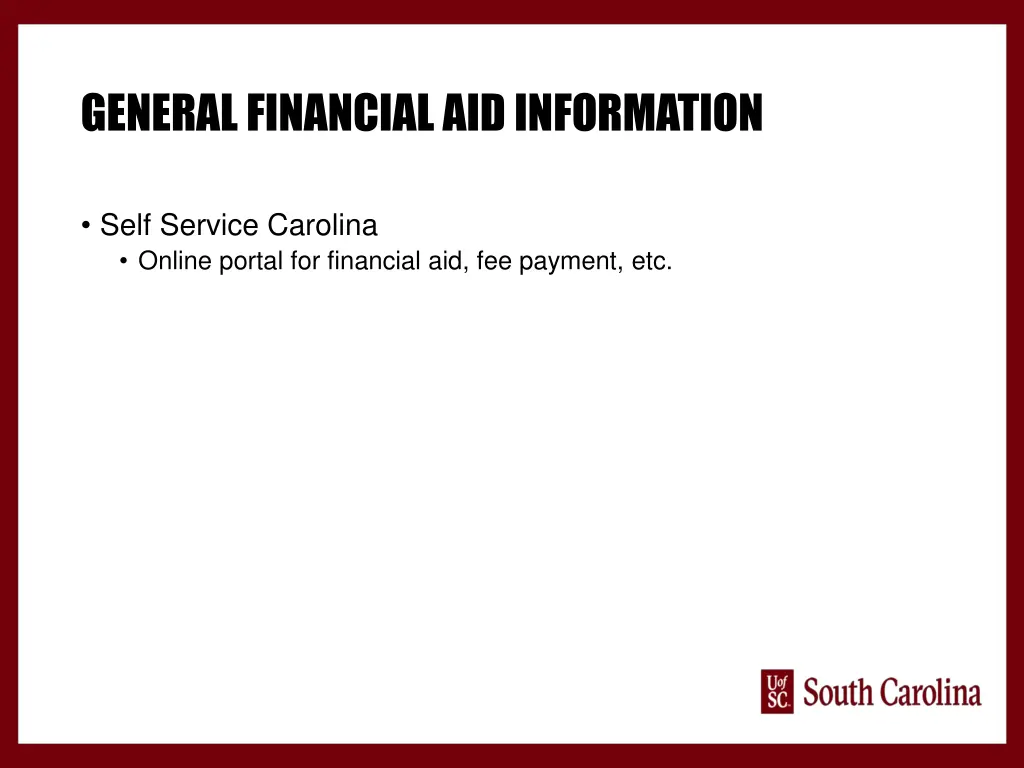 general financial aid information