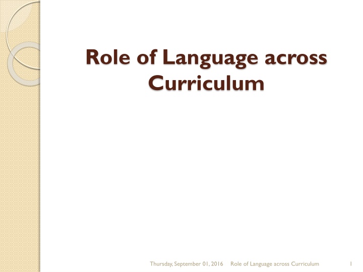 role of language across curriculum