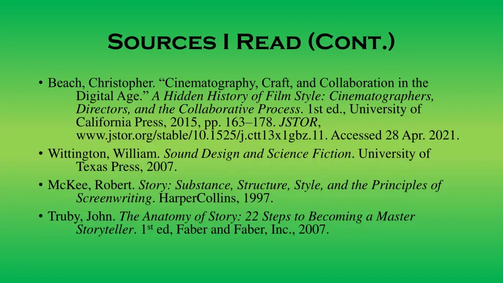sources i read cont