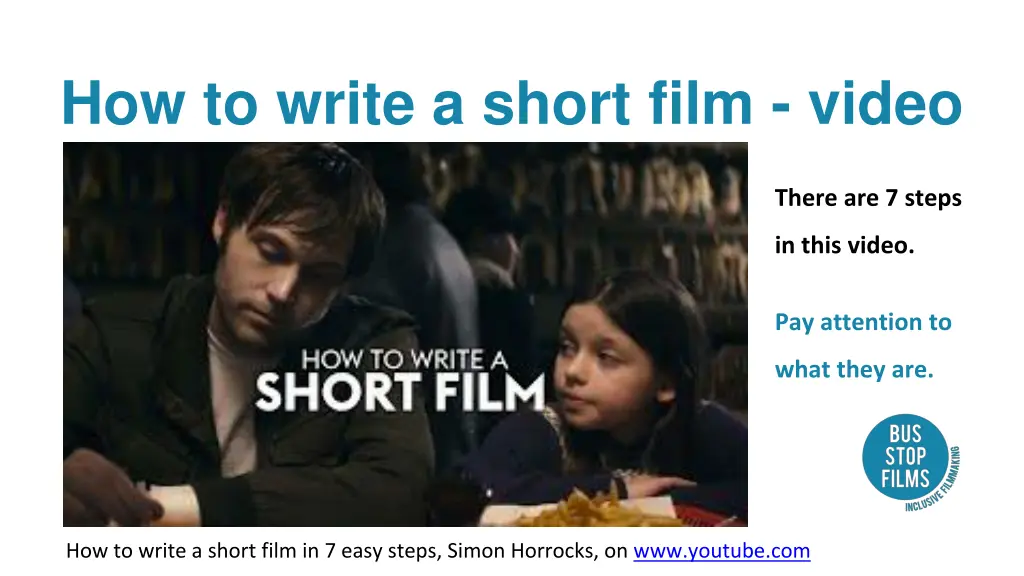 how to write a short film video