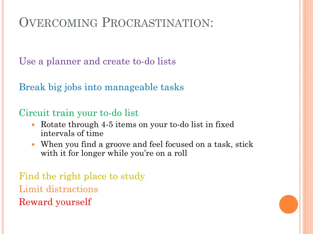 o vercoming p rocrastination