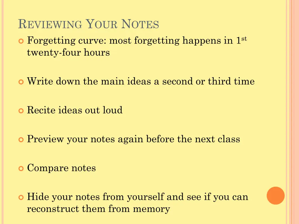 r eviewing y our n otes forgetting curve most