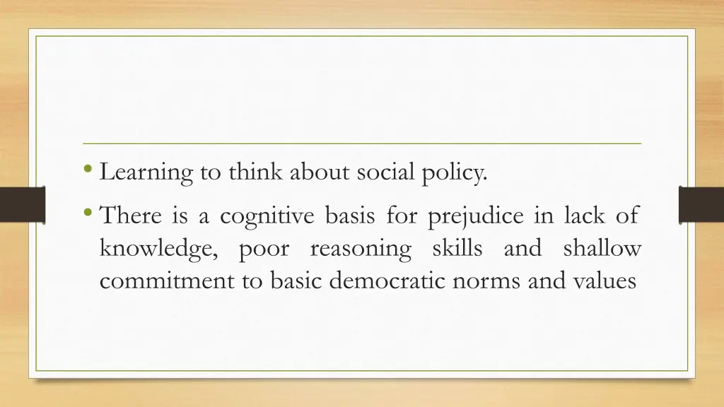 learning to think about social policy there