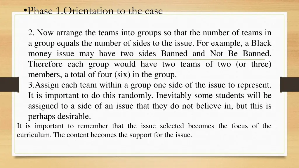 phase 1 orientation to the case 2