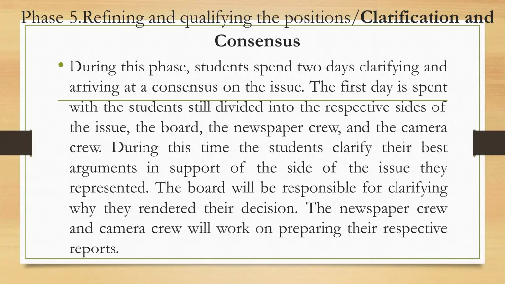 phase 5 refining and qualifying the positions 1