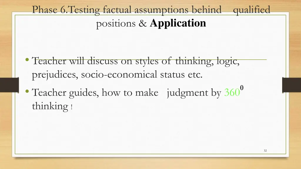 phase 6 testing factual assumptions behind
