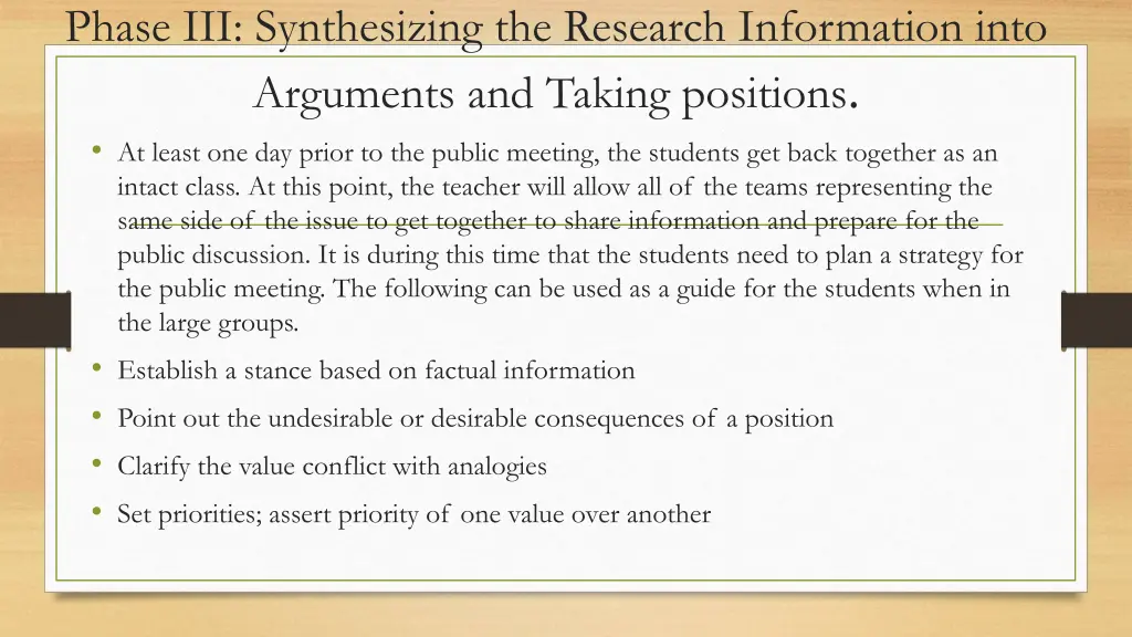 phase iii synthesizing the research information 1