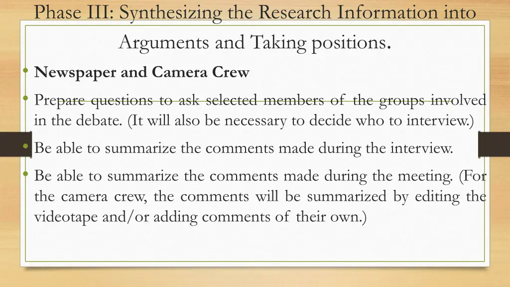 phase iii synthesizing the research information 4