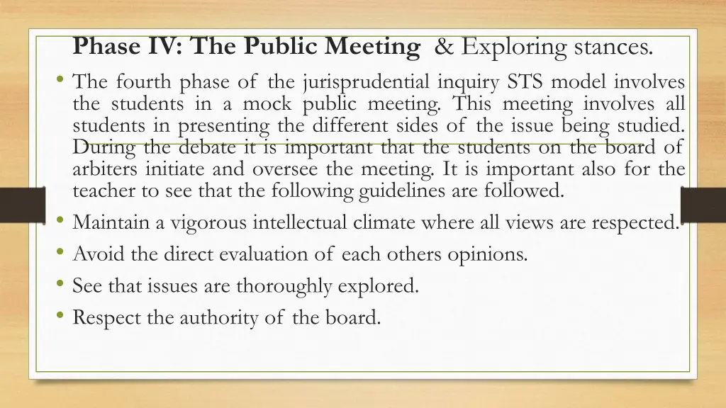 phase iv the public meeting exploring stances 1