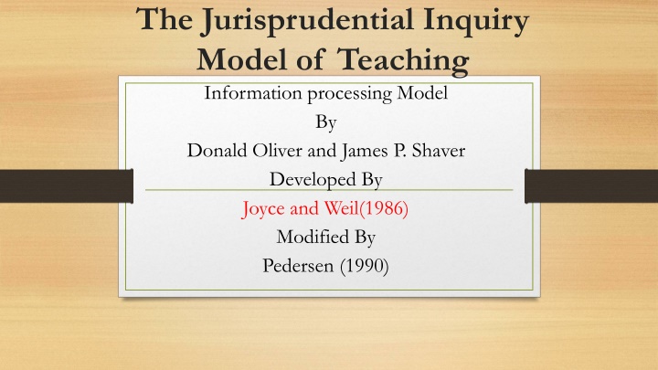 the jurisprudential inquiry model of teaching