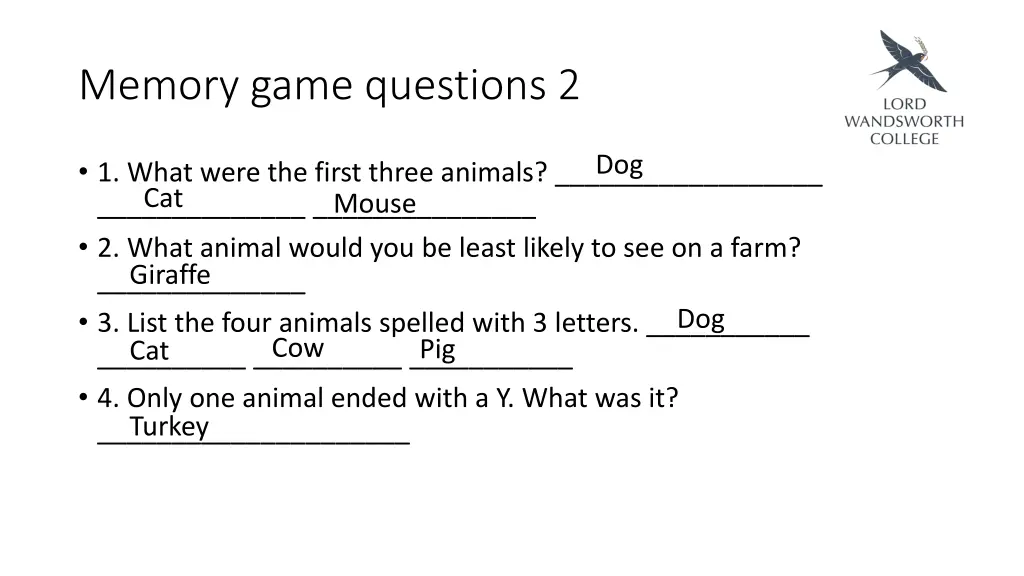 memory game questions 2