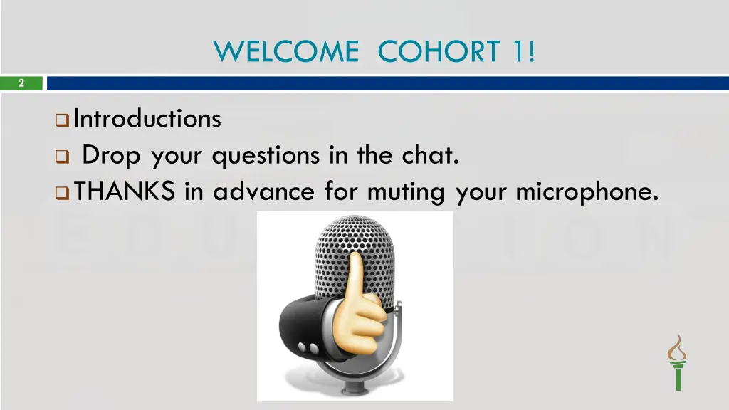 welcome cohort 1