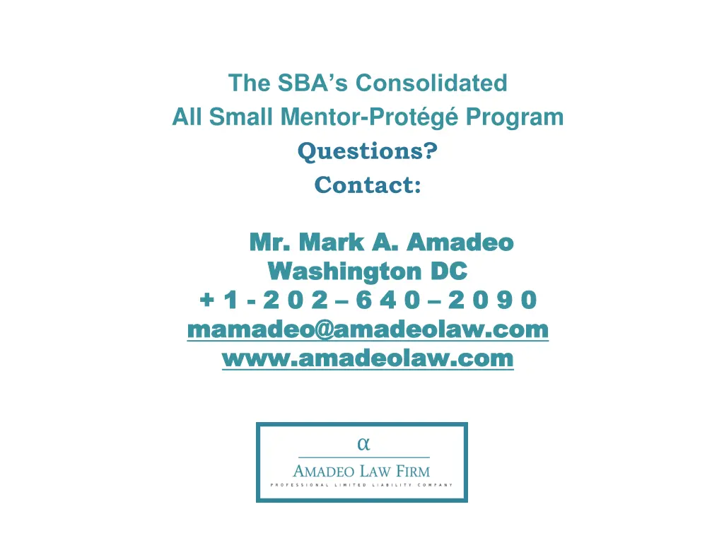 the sba s consolidated all small mentor prot