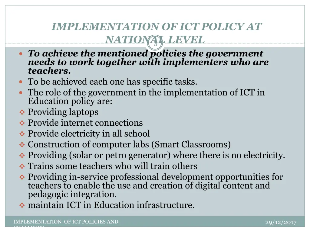 implementation of ict policy at national level
