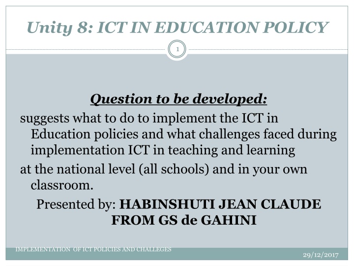 unity 8 ict in education policy