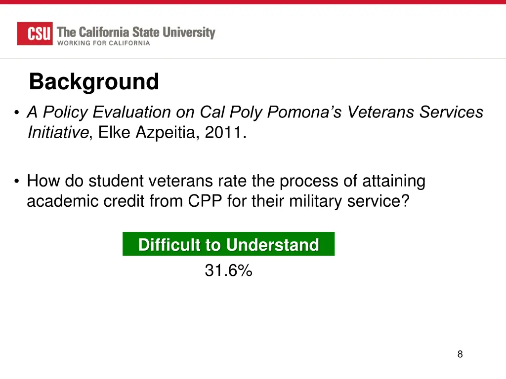 background a policy evaluation on cal poly pomona