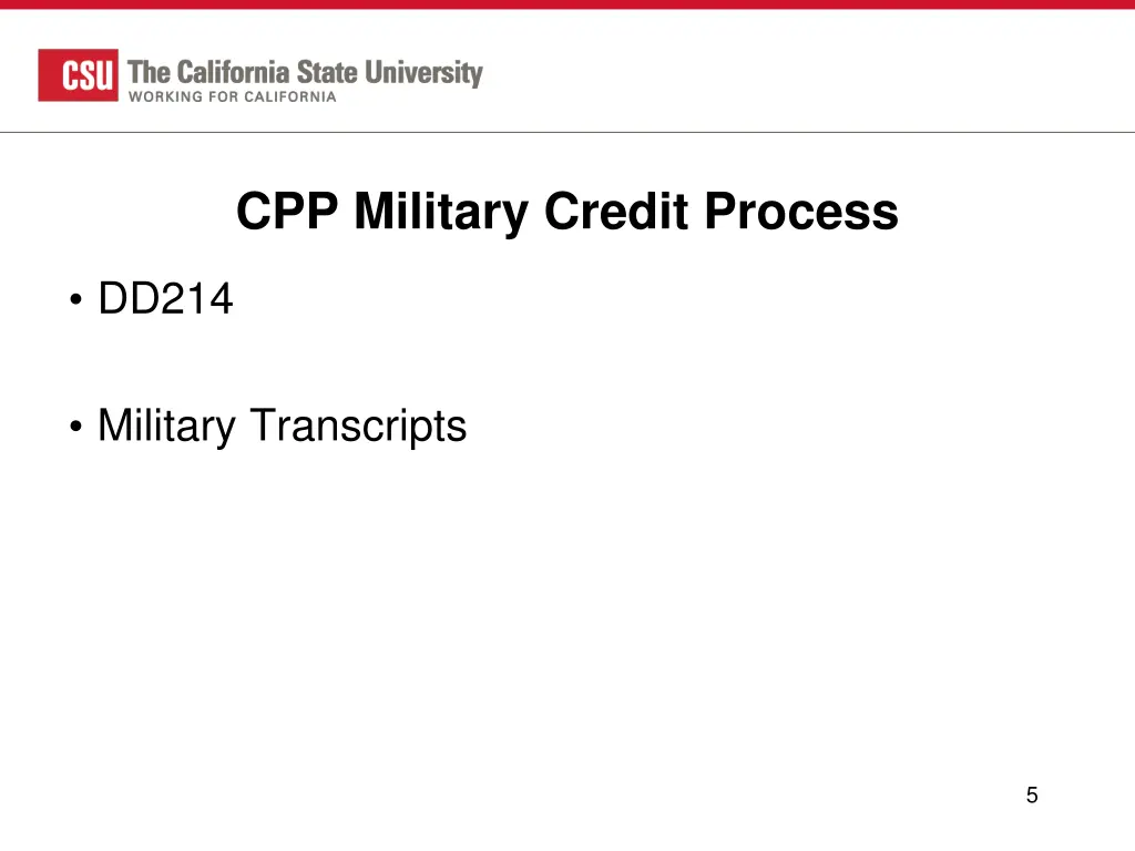 cpp military credit process