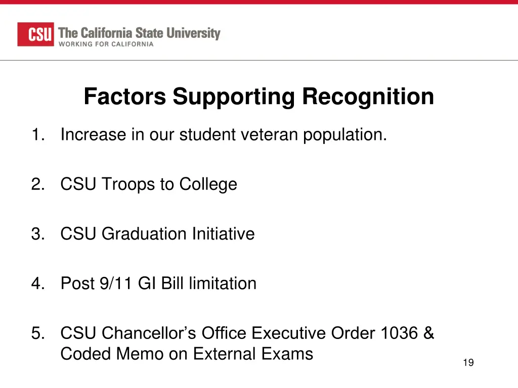 factors supporting recognition