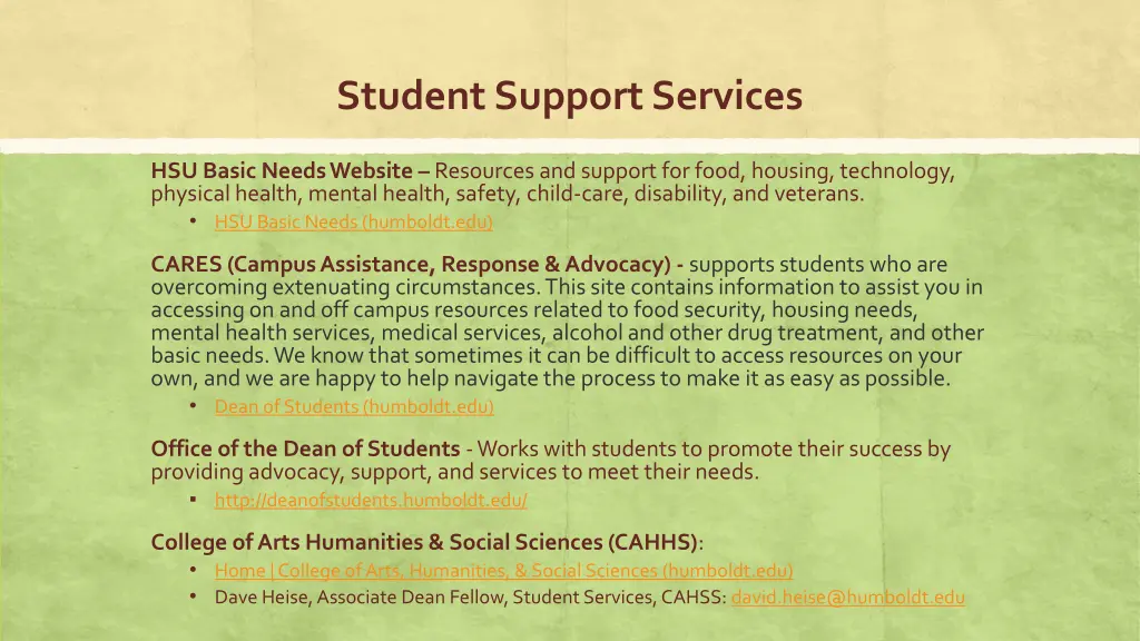 student support services