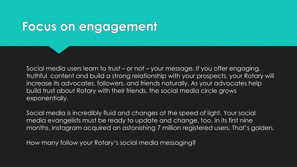 focus on engagement