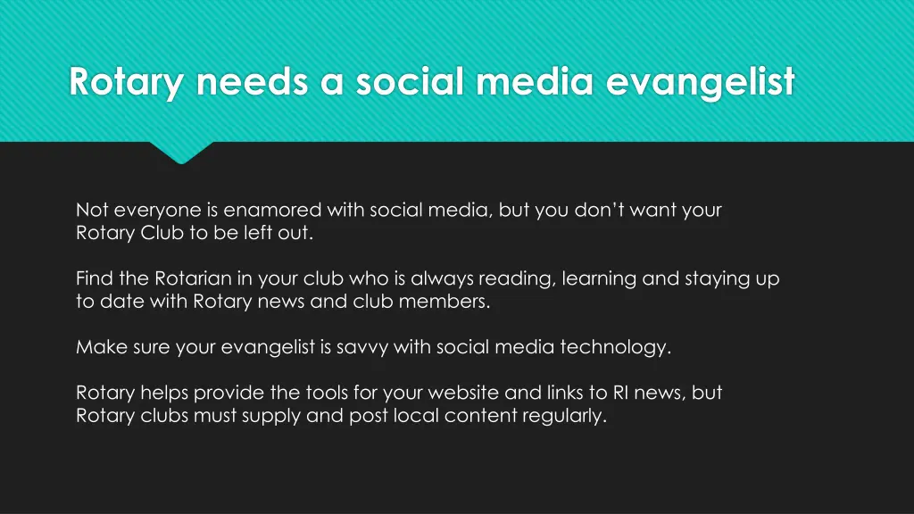 rotary needs a social media evangelist