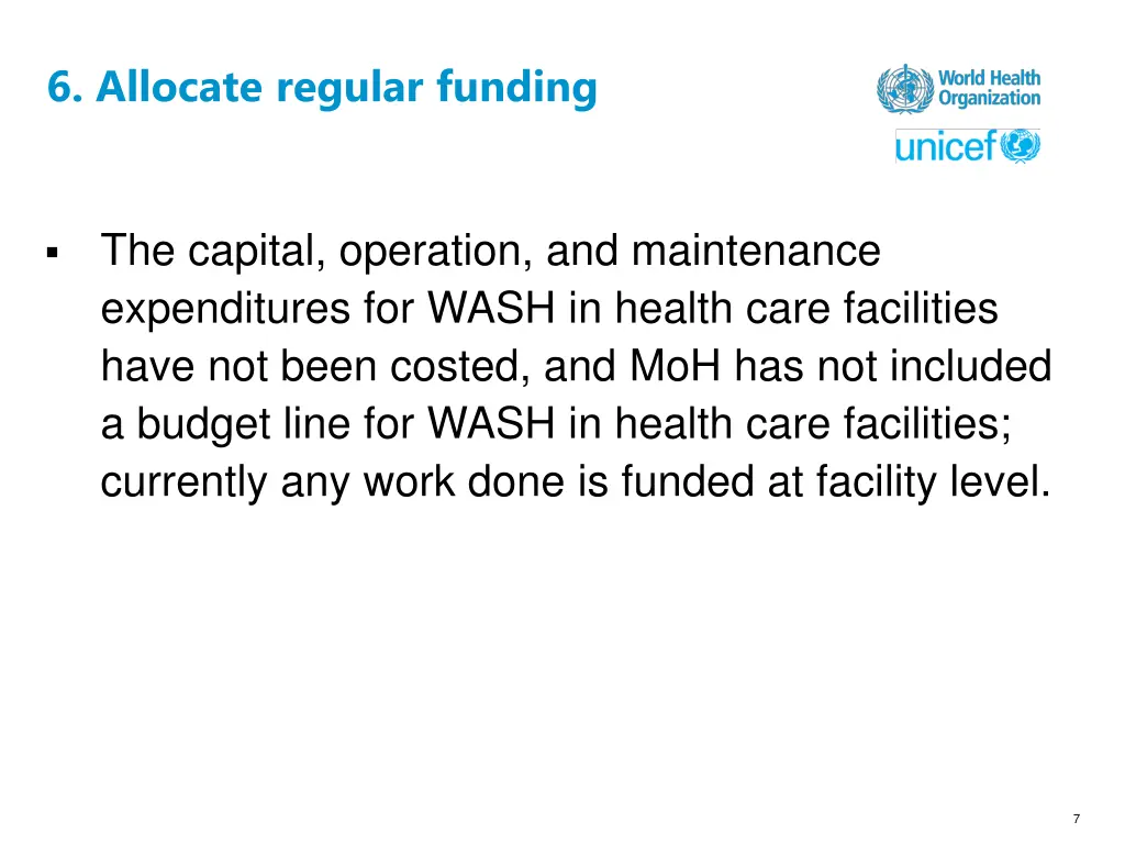 6 allocate regular funding