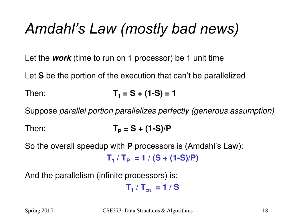 amdahl s law mostly bad news 1