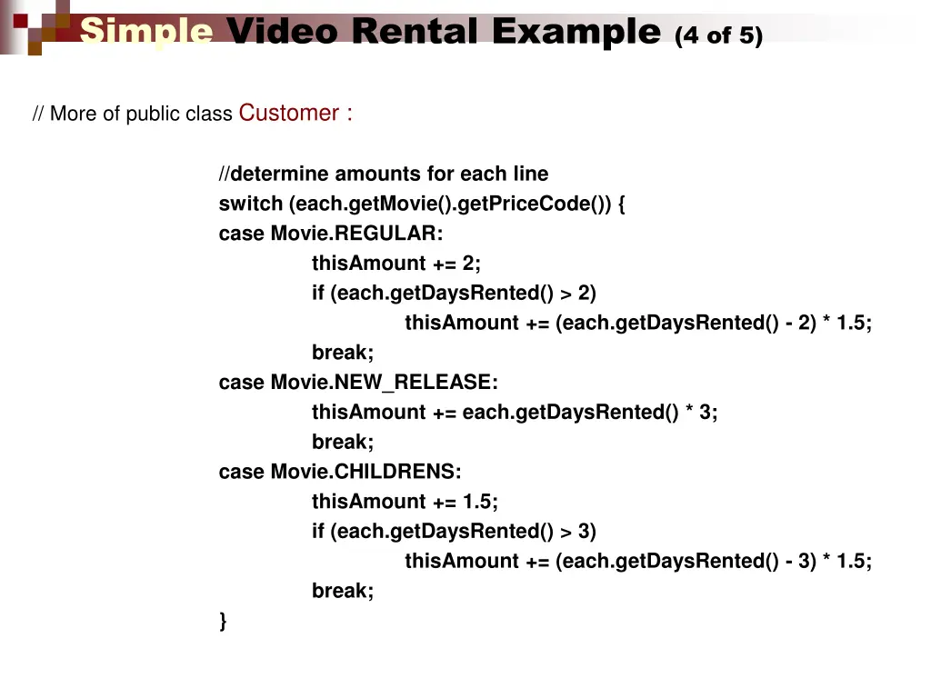 simple video rental example 4 of 5
