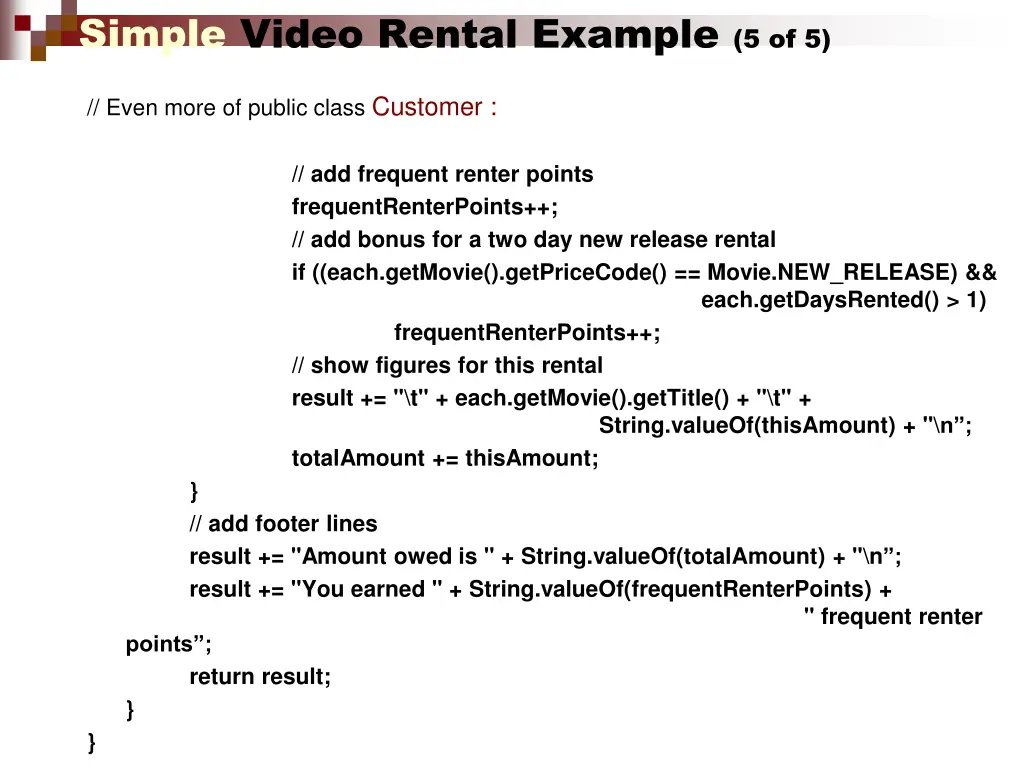 simple video rental example 5 of 5