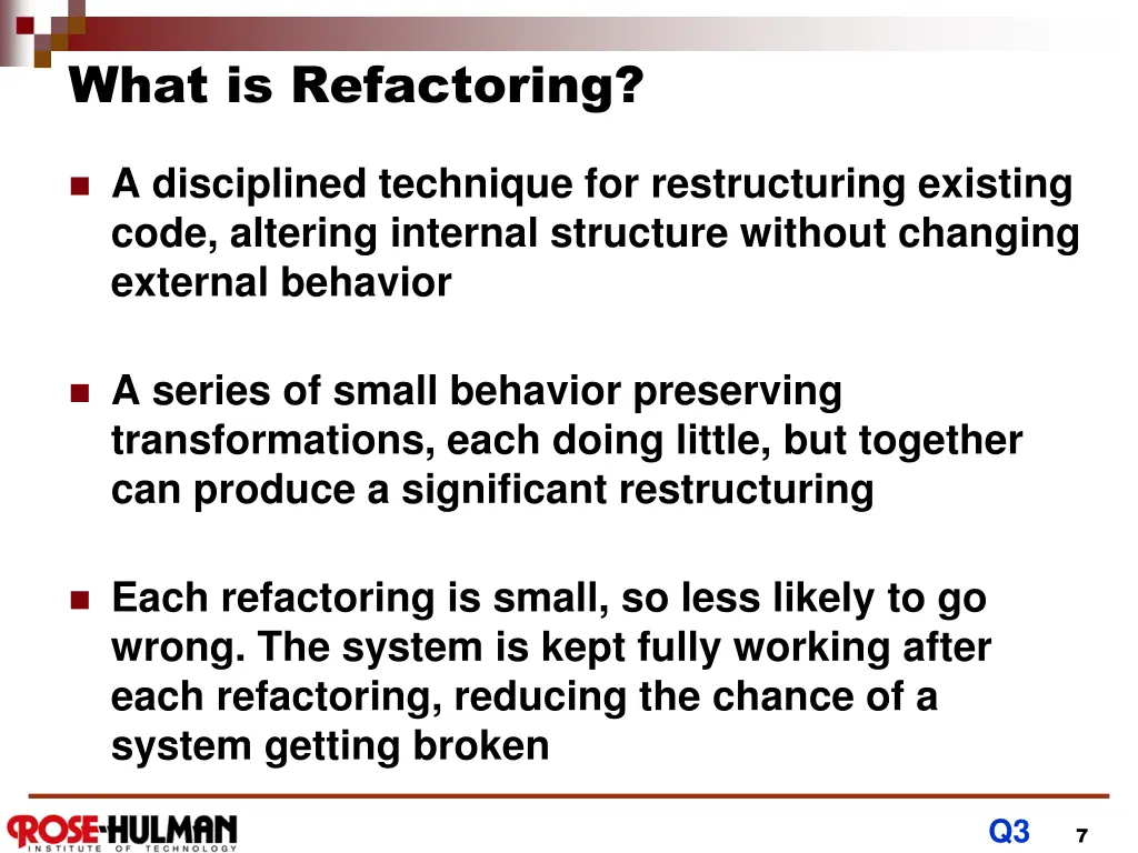 what is refactoring