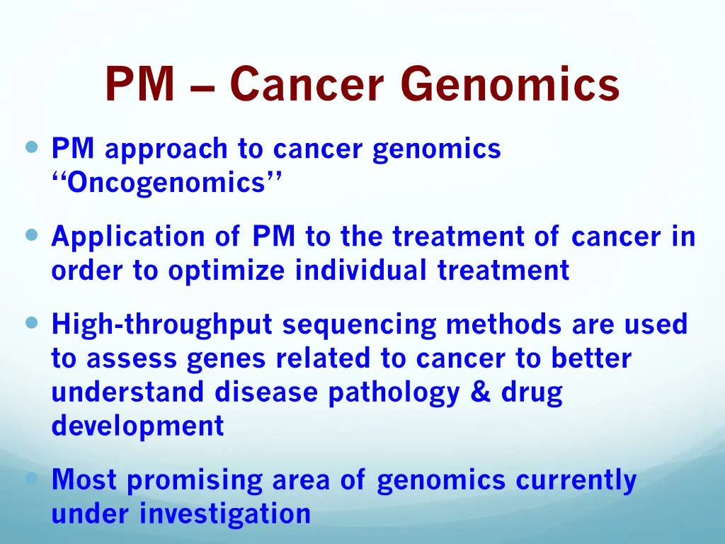 pm cancer genomics