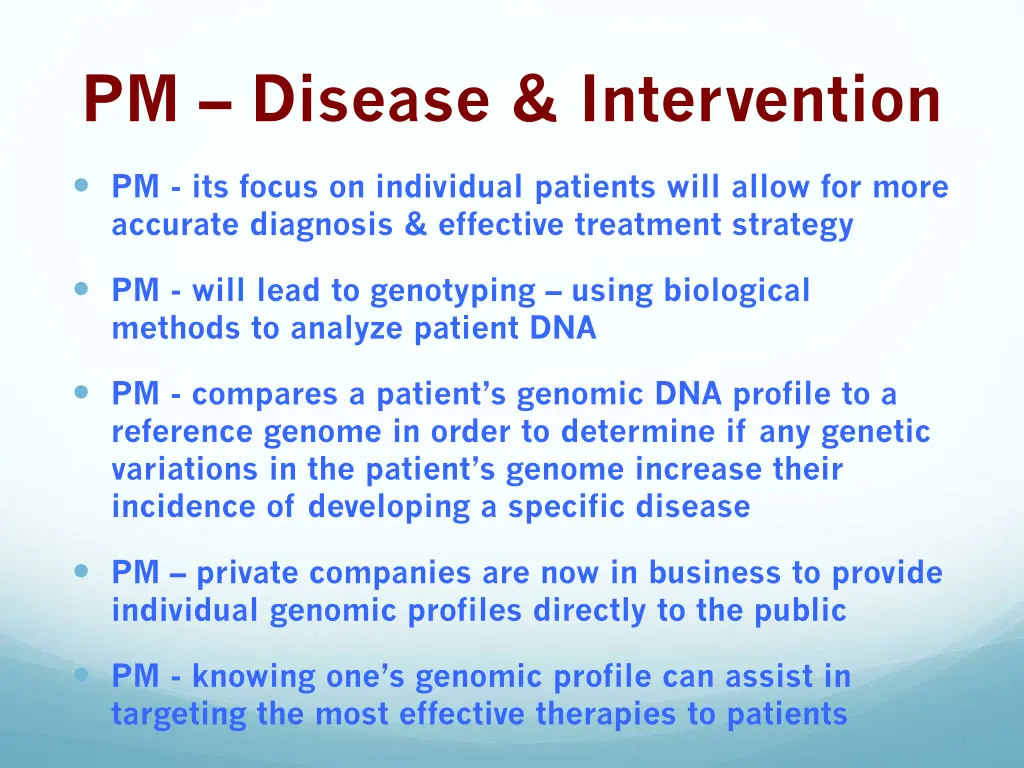 pm disease intervention