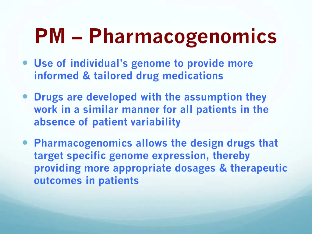 pm pharmacogenomics