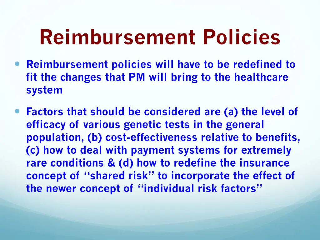 reimbursement policies