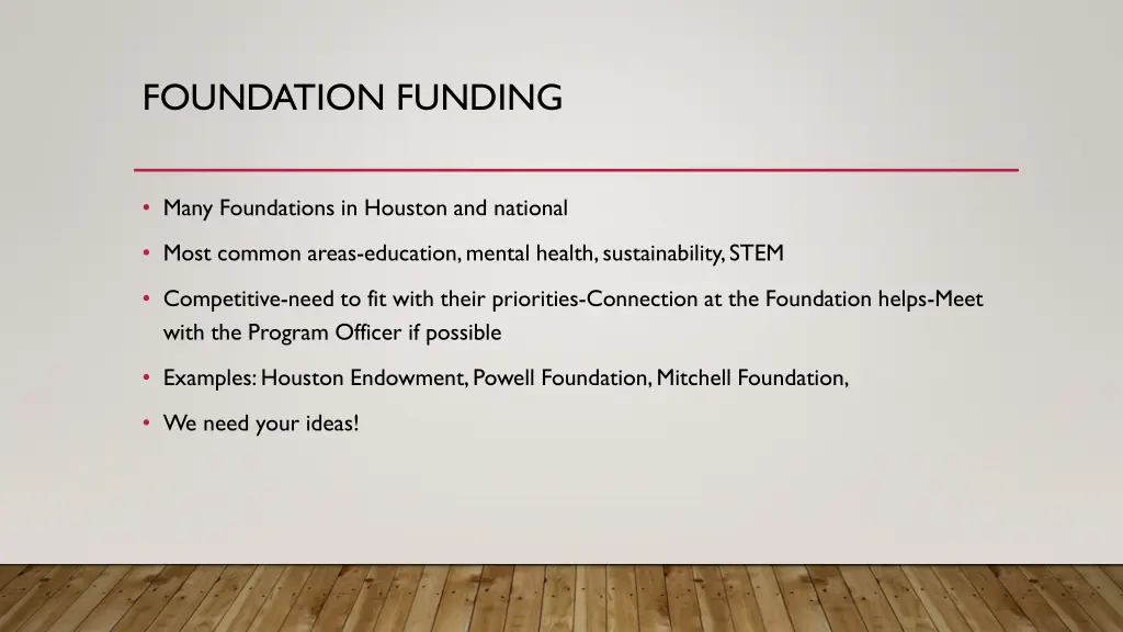 foundation funding