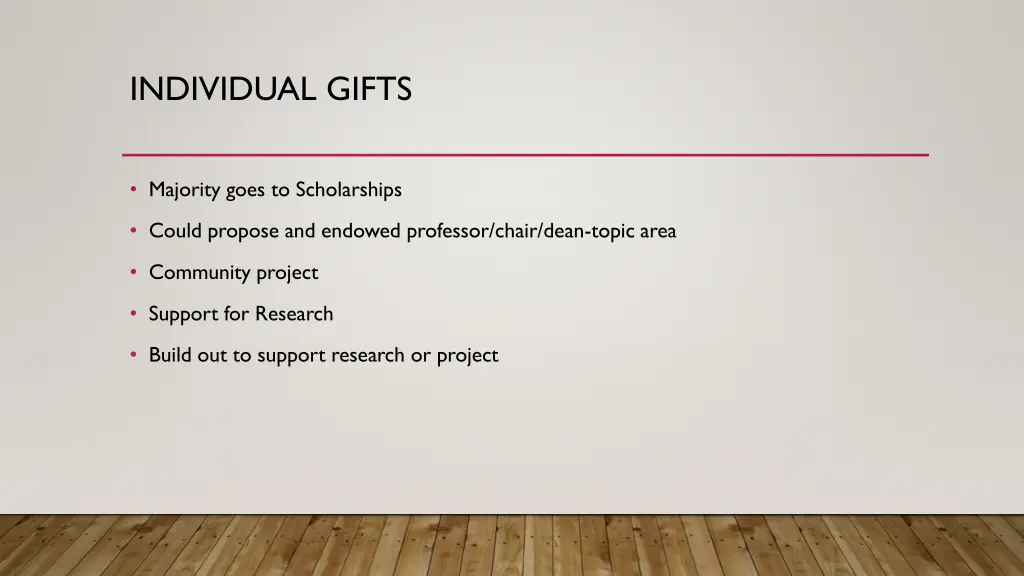 individual gifts