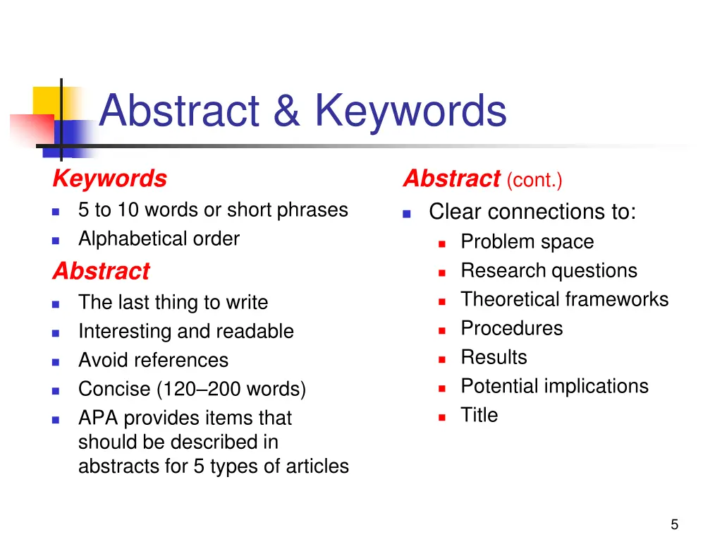abstract keywords