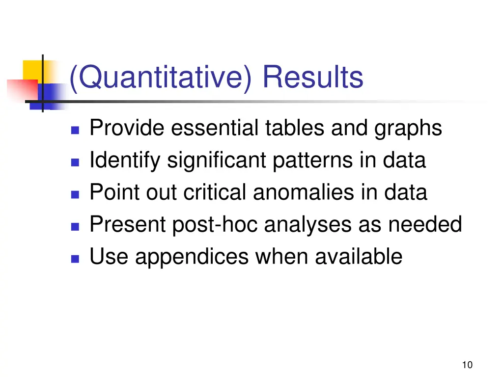quantitative results