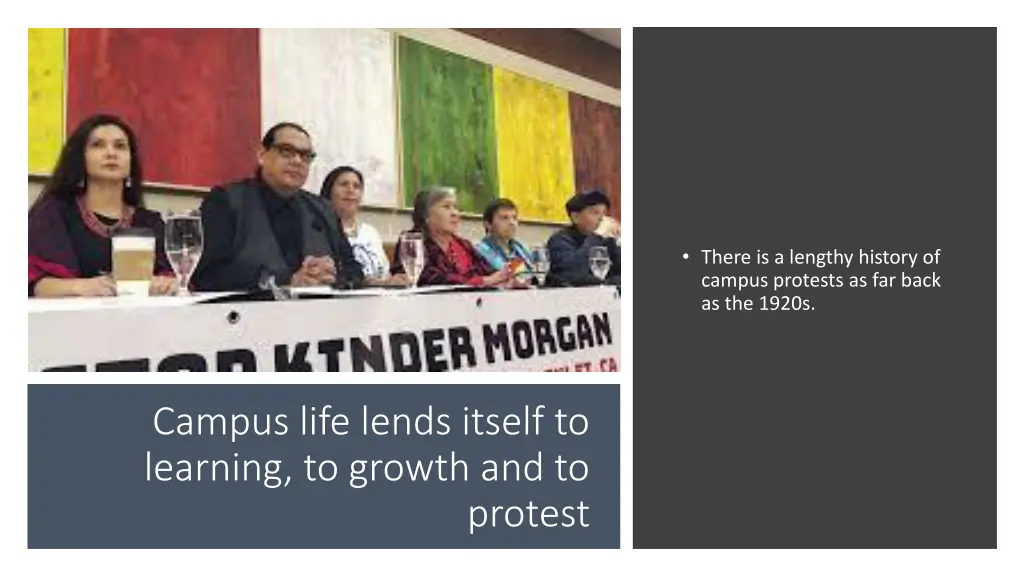 there is a lengthy history of campus protests