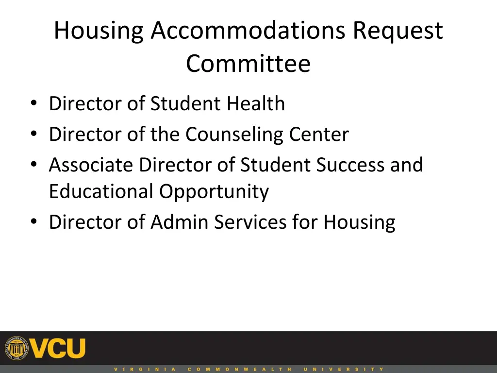 housing accommodations request committee