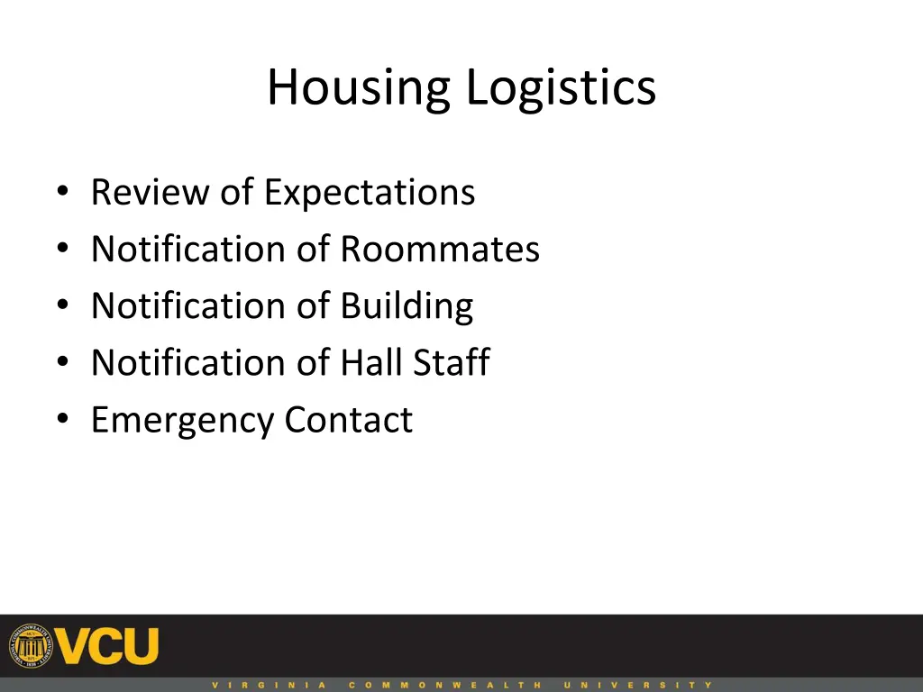 housing logistics
