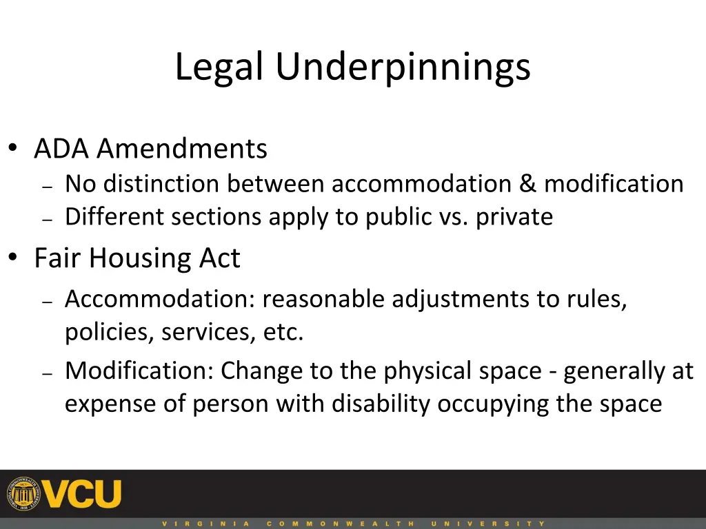 legal underpinnings