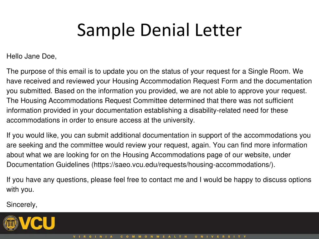 sample denial letter