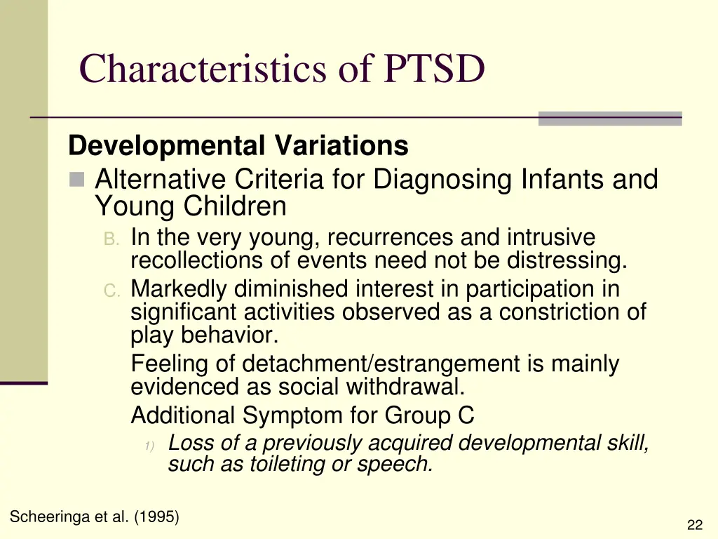 characteristics of ptsd 13